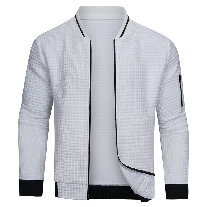 Minimalistische herenjas met rasterpatroon – warm, stijlvol en comfortabel