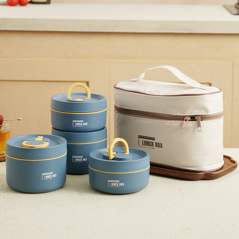 Meerlagige geïsoleerde lunchbox met draagtas – Lekvrij, roestvrij staal, houdt eten urenlang warm of koud, ideaal voor school, werk en onderweg