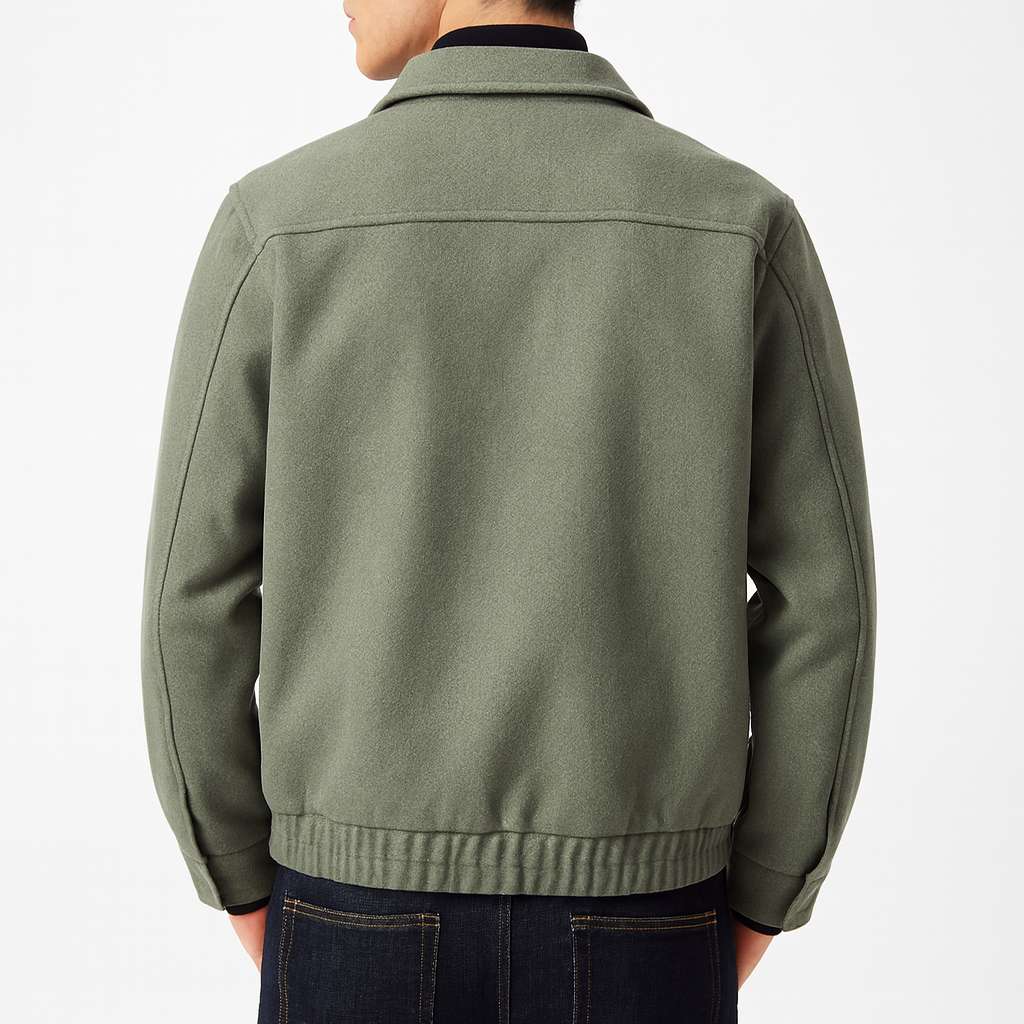 Heren Casual Jas met Rits en Klassieke Kraag