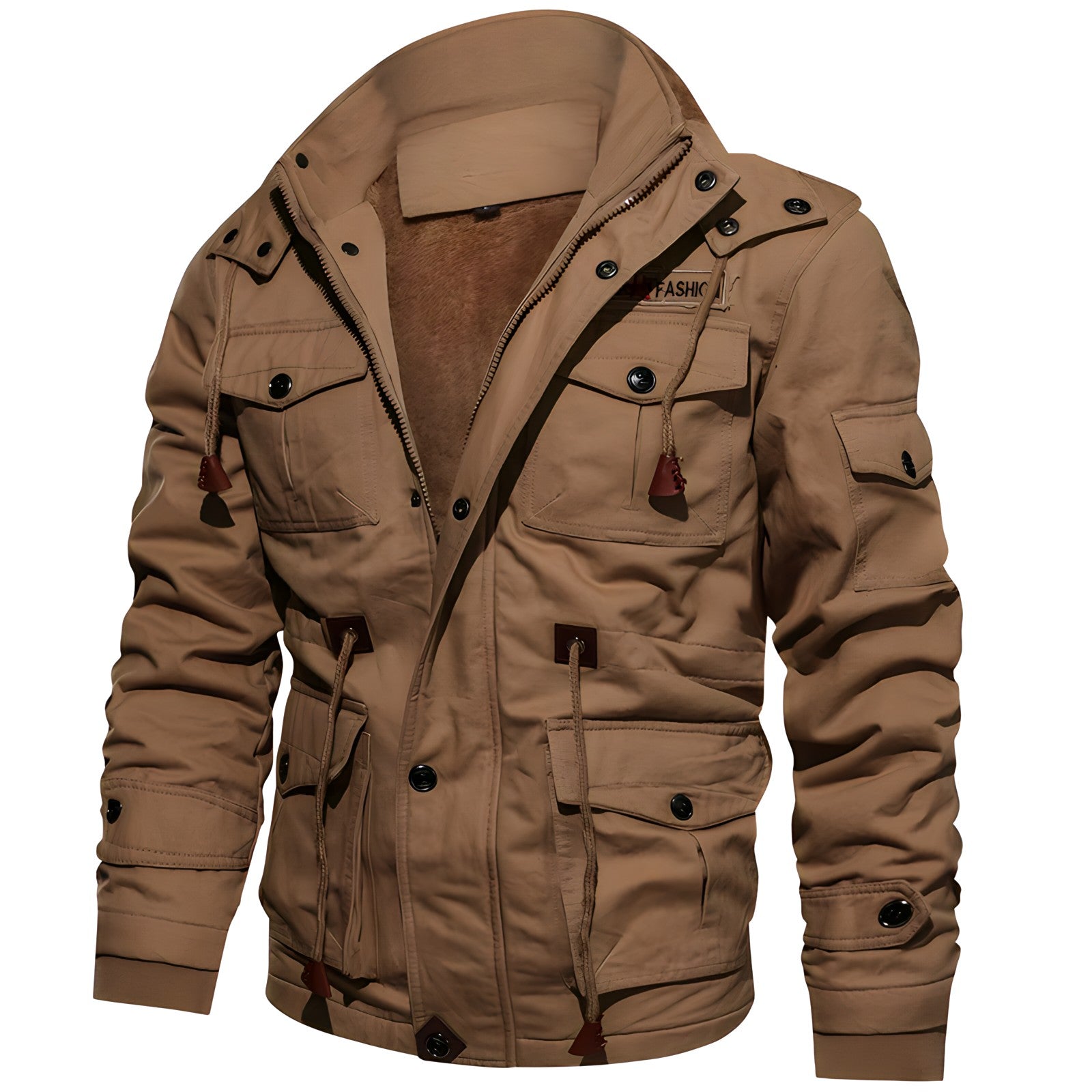 Waterdichte Winterjas Heren – Outdoor Jas met Fleece Capuchon & Zakken
