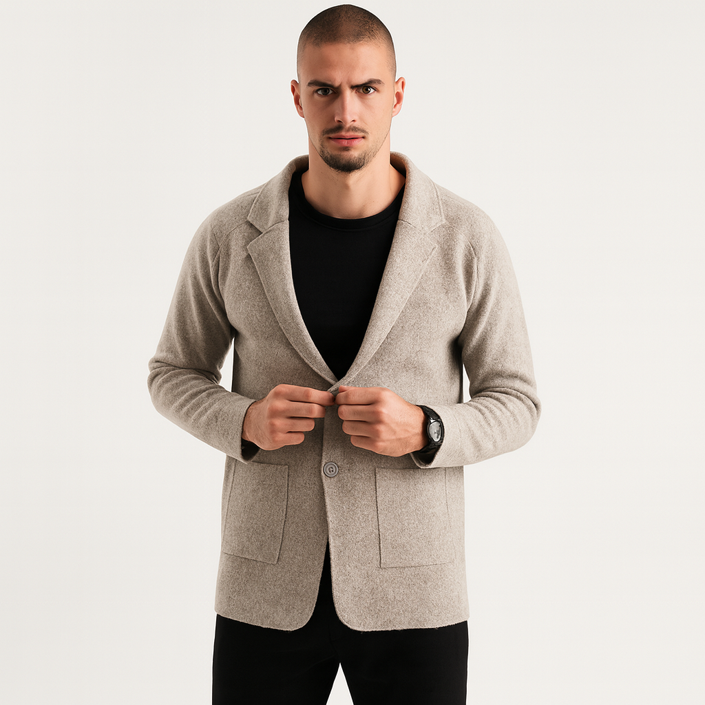 Heren Gebreide Blazer – Elegant, Comfortabel & Tijdloos Ontwerp