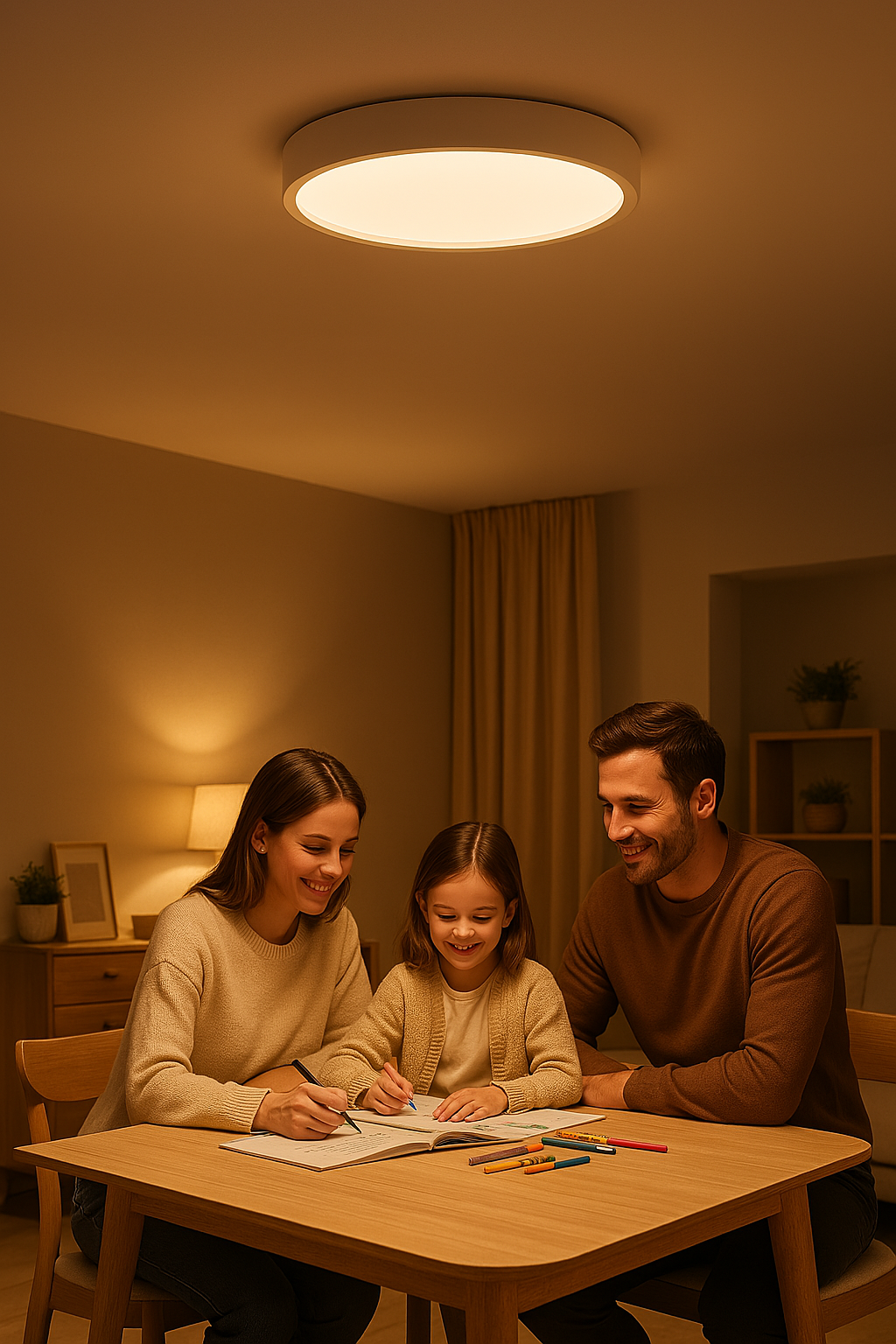 Ronde LED Plafondlamp - Scandinavisch Design, Duurzaam & Sfeervol Licht voor Thuis