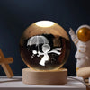 Lichtgevende Bol met 3D Planeten Gravure