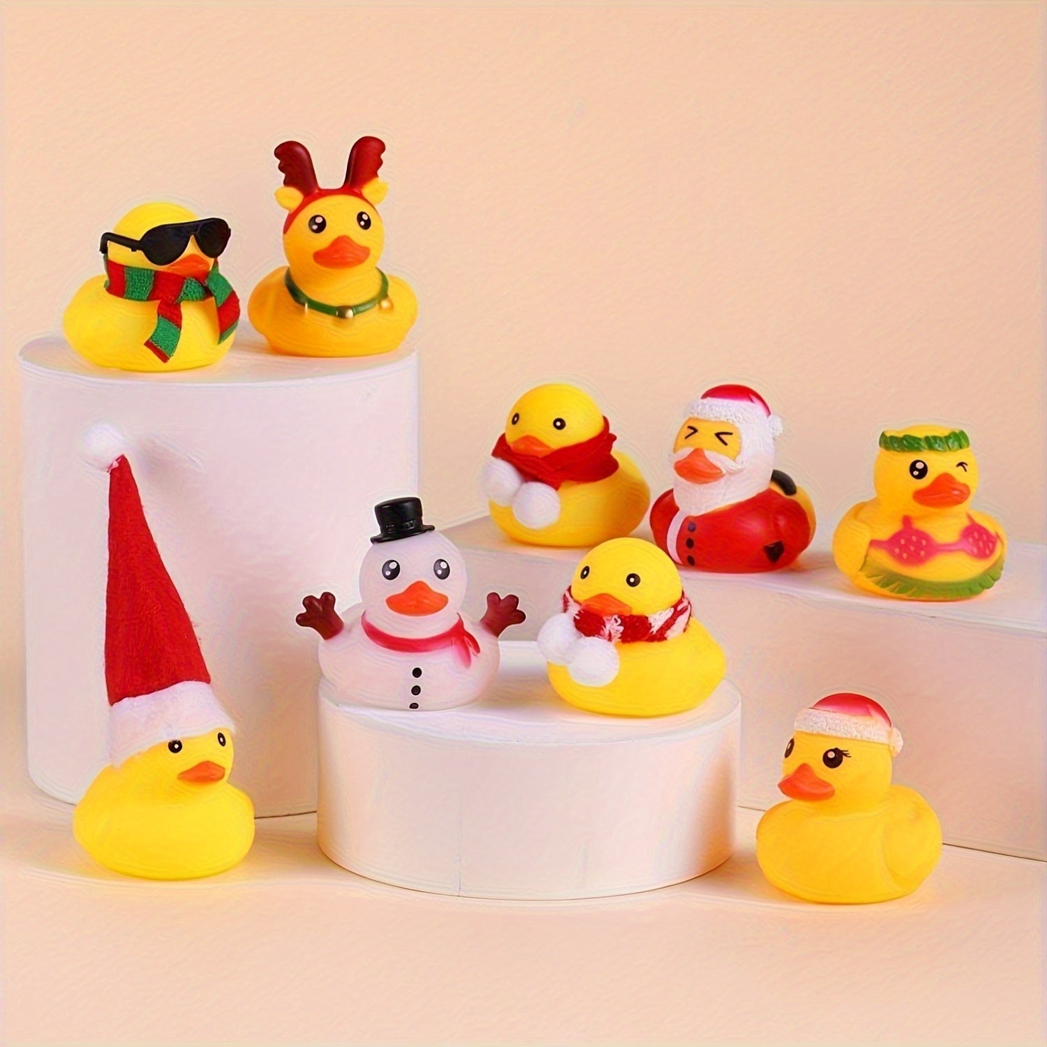 Kerst Eendjes Adventskalender – 24 Mini Rubber Eend Figuren