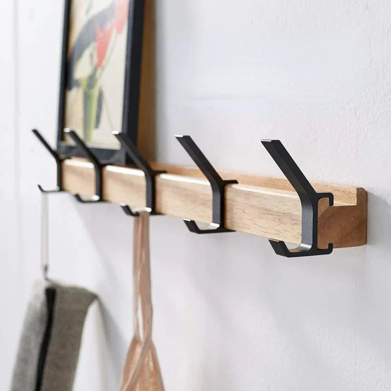 Wandkapstok Zwart – Verstelbare Haken – 40 cm – Scandinavisch Design