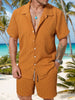 Herenset Zomer Overhemd en Shorts Casual Look