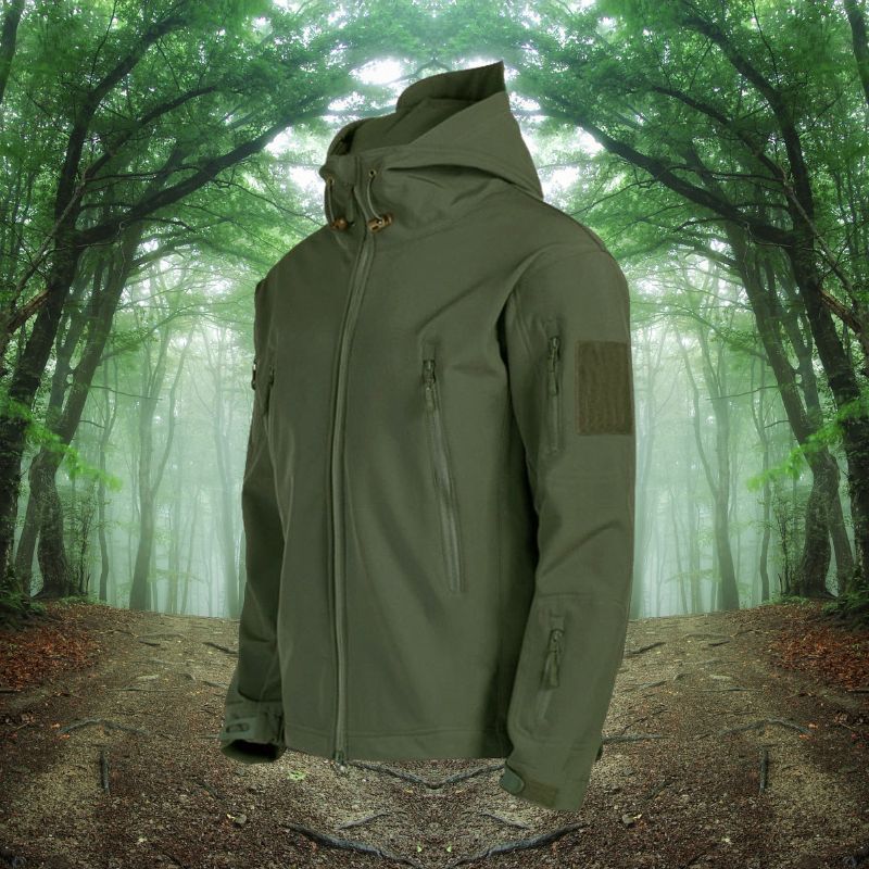 Heren Outdoor Softshell Jas – Tactisch Ontwerp met Capuchon