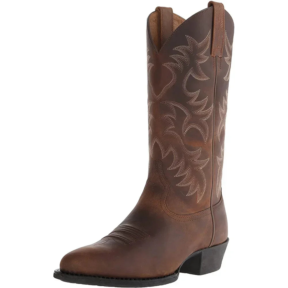 Geborduurde Leren Cowboylaarzen voor Mannen - Stijlvol en Comfortabel