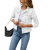 Dames Jeansjack – Regular Fit Spijkerjack met Knoopsluiting en Lange Mouwen