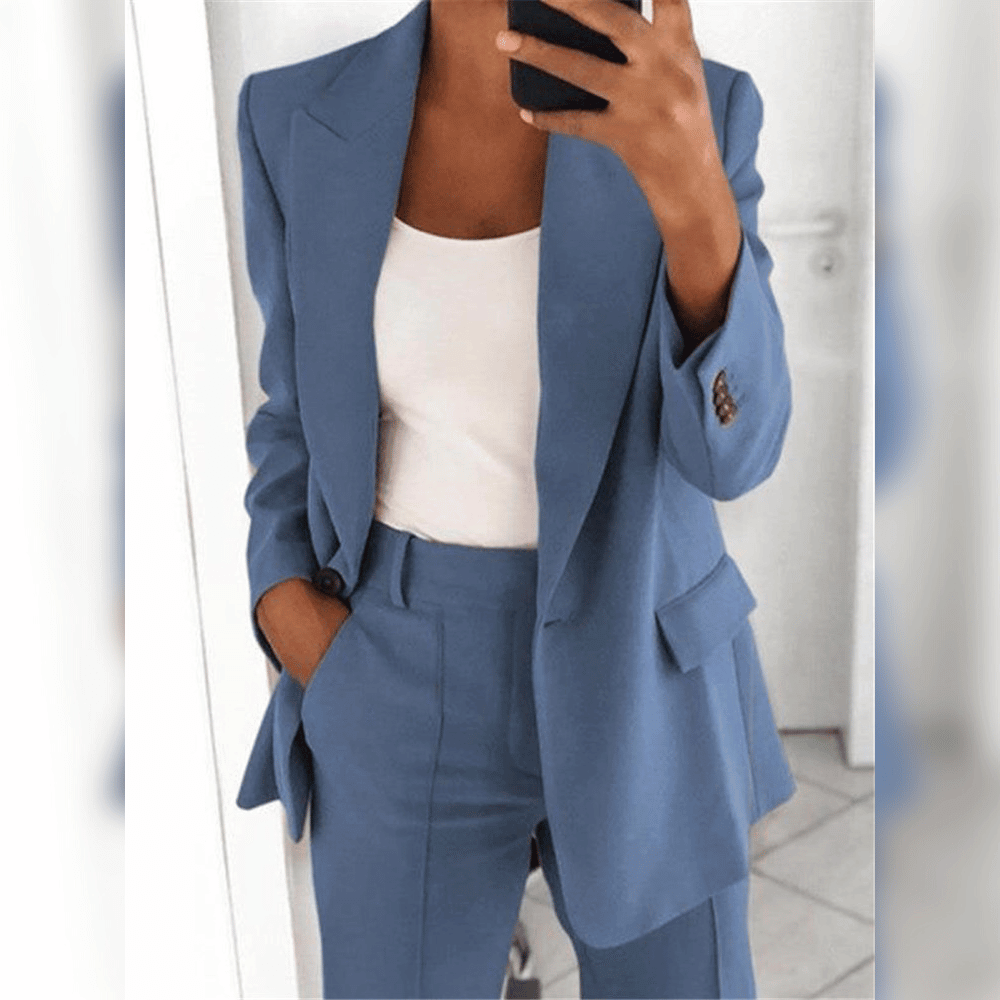 Elegante Tweedelige Damespak voor Werk en Avondgelegenheden