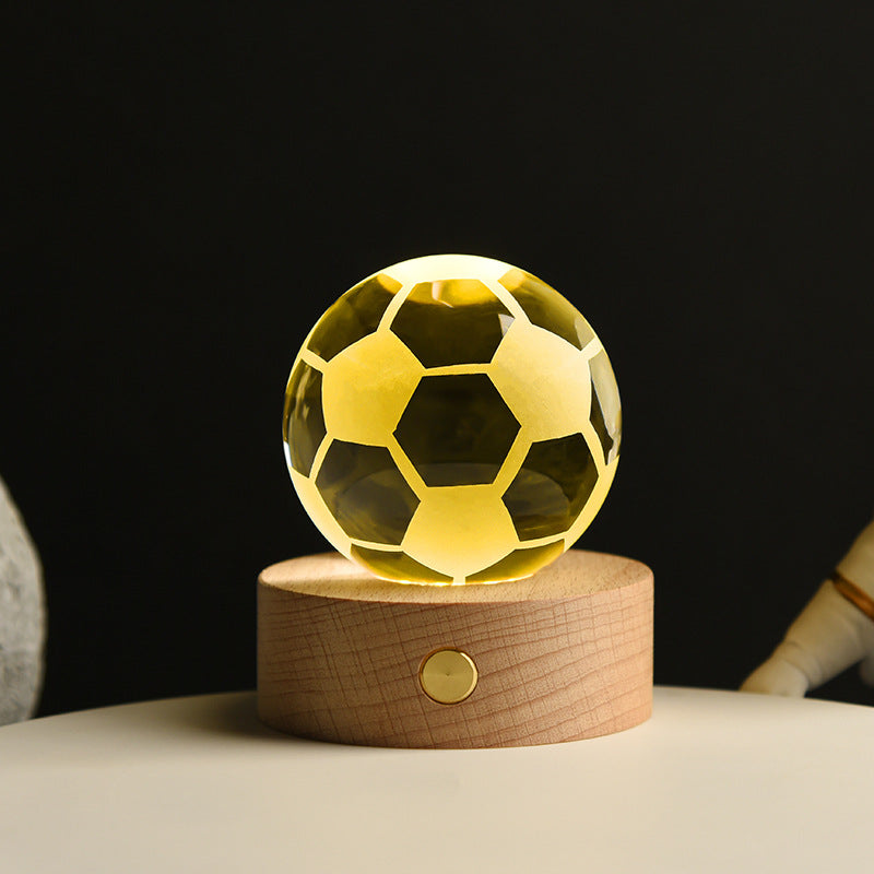 3D Kristallkugel 8 cm met Warmwit LED Licht-mezamstore.nl