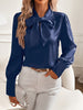 Elegante Blouse met Schleifenkragen | Luxe Polyester | Vrouwelijke Stijl-mezamstore.nl