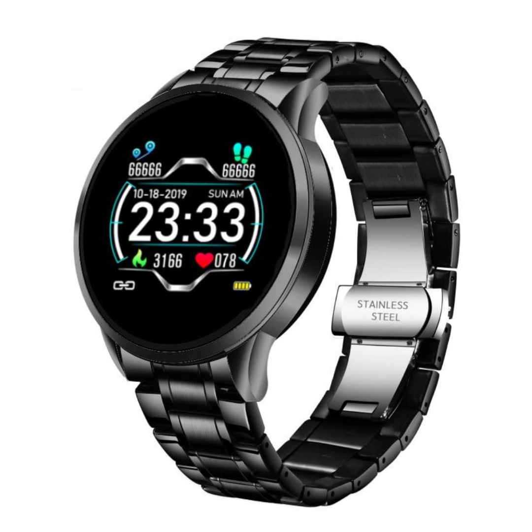 Klassieke Smartwatch met Hartslagmeter, Stappenteller, IP67, iOS/Android, Bluetooth