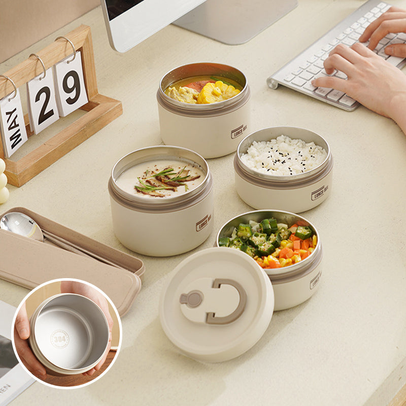 Meerlagige geïsoleerde lunchbox met draagtas – Lekvrij, roestvrij staal, houdt eten urenlang warm of koud, ideaal voor school, werk en onderweg