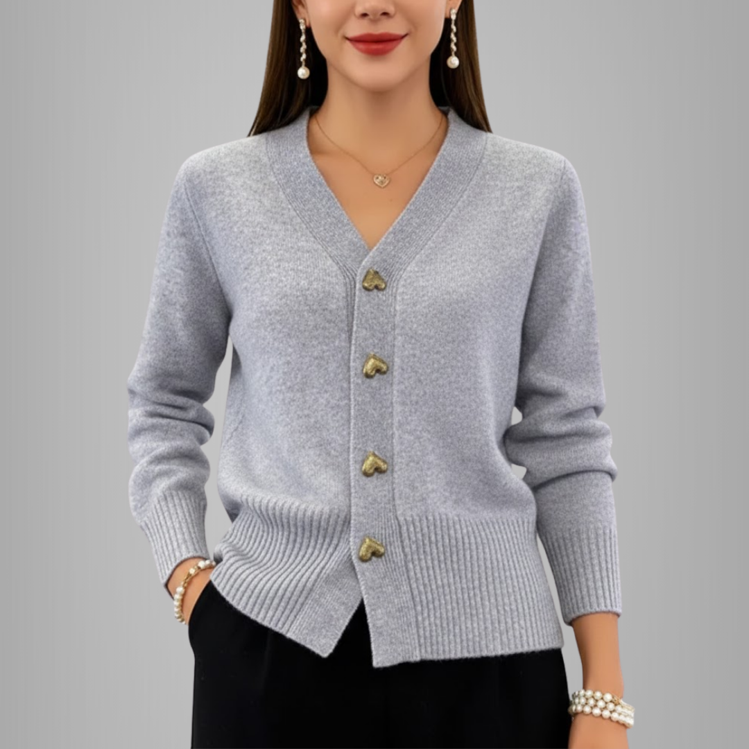 Dames Gebreid Vest met Knopen – Klassieke Cardigan