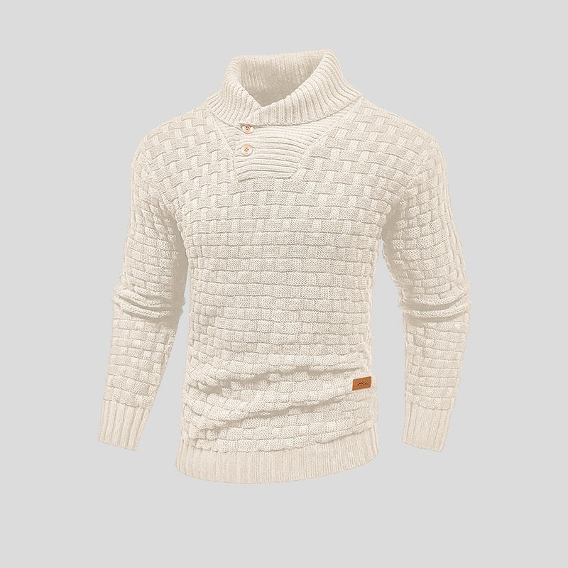Heren Gebreide Trui – Warme Pullover met Kraag en Klassiek Design