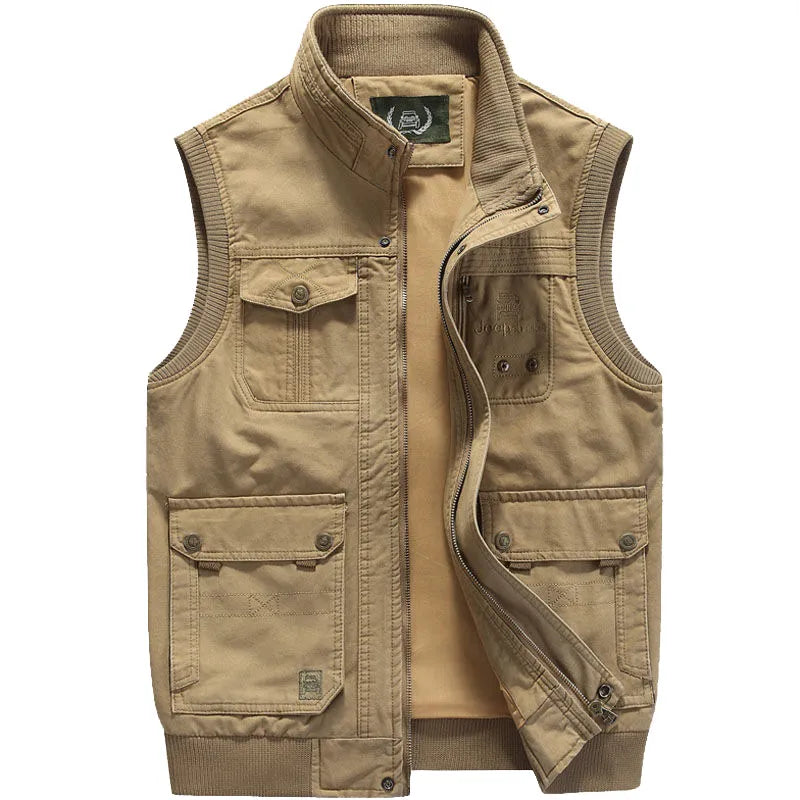 Duurzame vintage heren bodywarmer met meerdere zakken