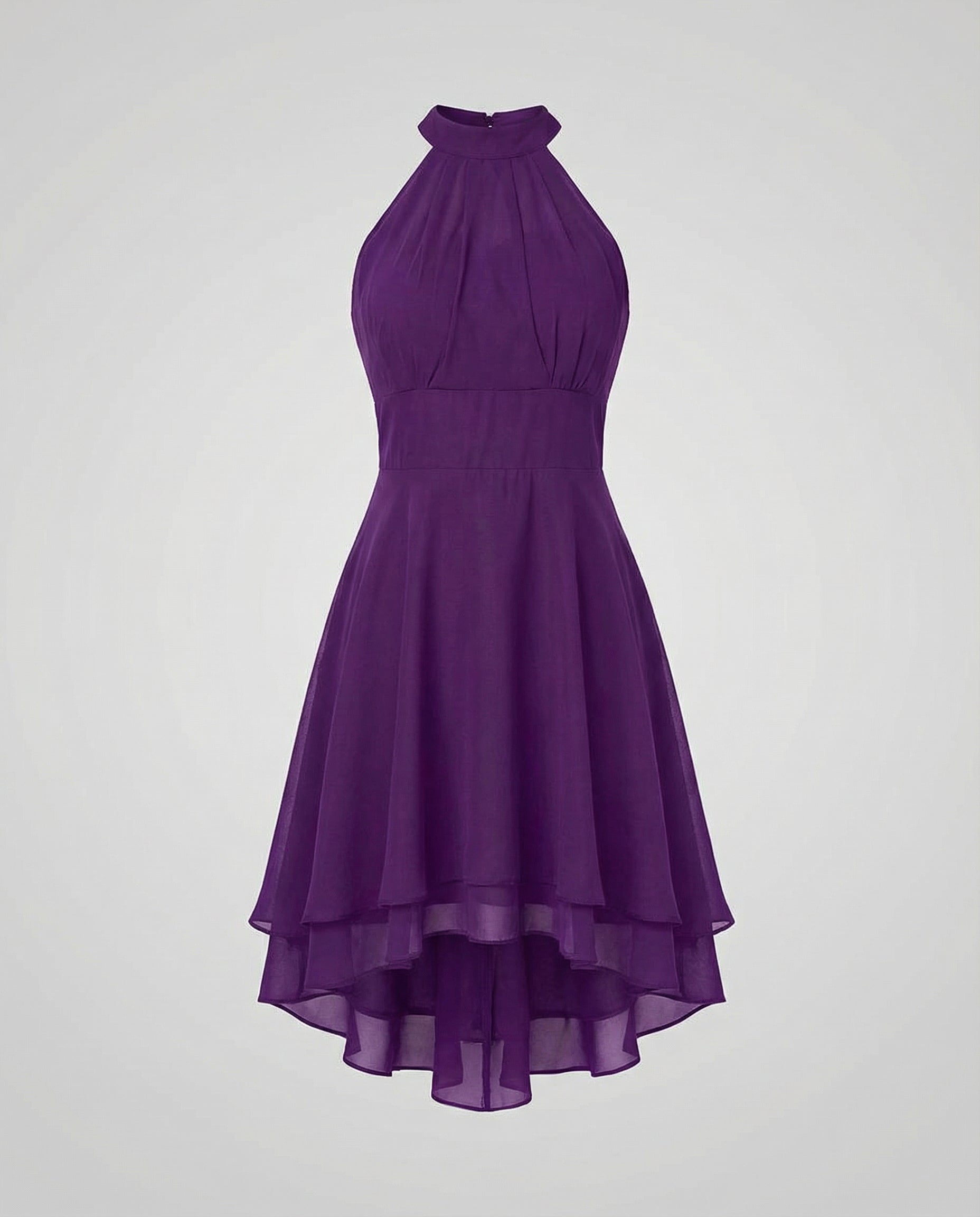 Jurk Dames Knielang Mouwloos Ruches Ronde Hals Zomer Elegant