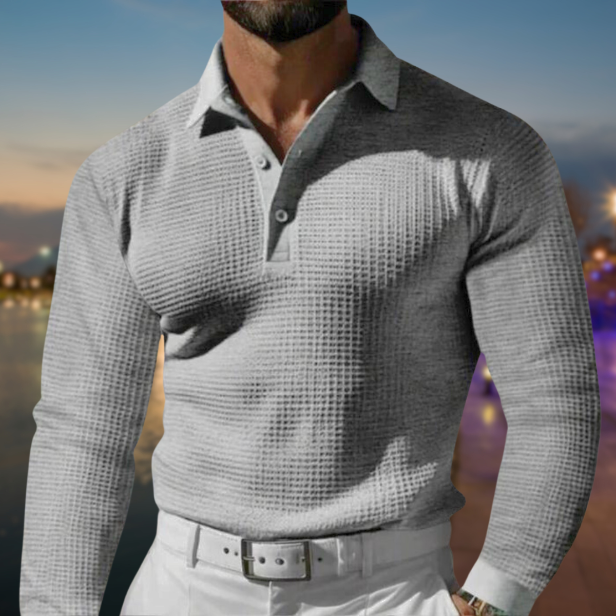 Comfortabele Warme Polo Sweater voor Heren met Perfecte Pasvorm