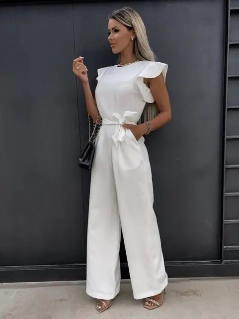 Jumpsuit met Speelse Ruches en Elegante Snit