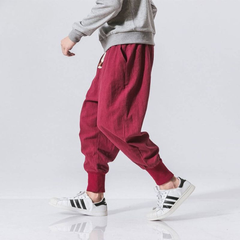 Heren Casual Jogger Broek – Comfortabele Losse Fit met Trekkoord