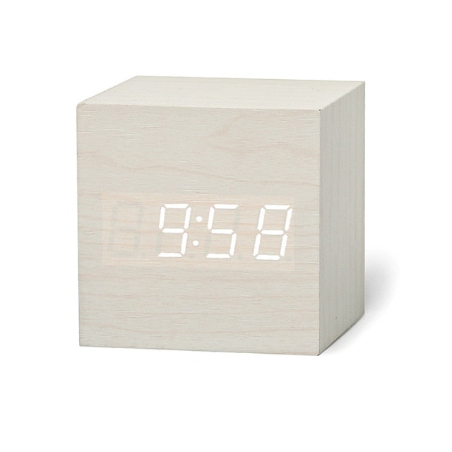 Digitale LED Wekker – Vierkant Display met Tijd, Datum & Temperatuur