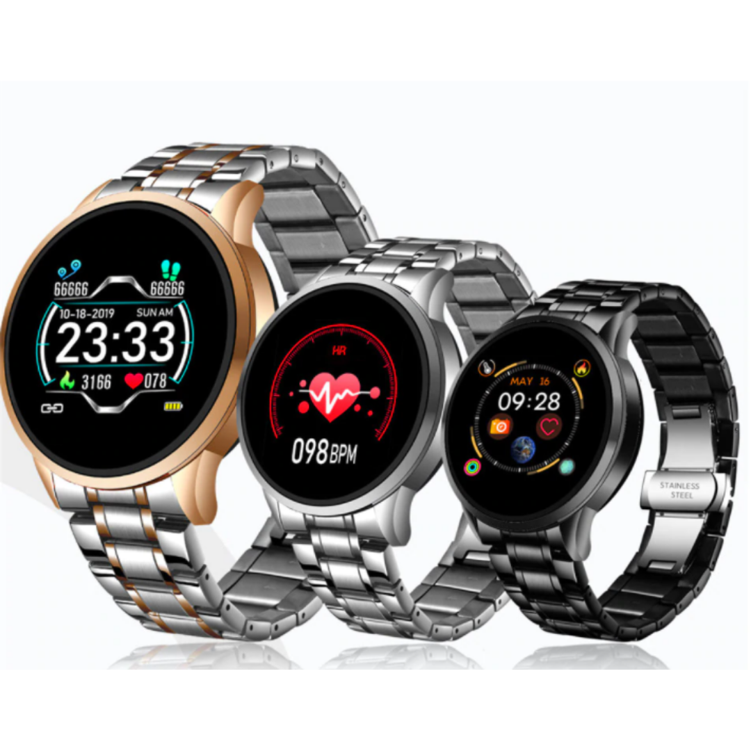 Klassieke Smartwatch met Hartslagmeter, Stappenteller, IP67, iOS/Android, Bluetooth