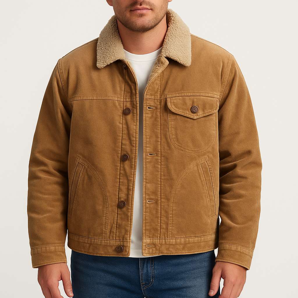 Heren Corduroy Jas met Voering – Herfst en Winter