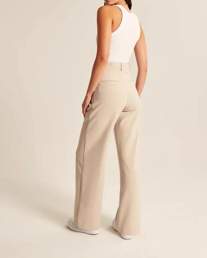 Icy Tailored Lichtgewicht Broek met Wijde Pijpen