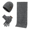 Gebreide winterset met muts, sjaal en handschoenen