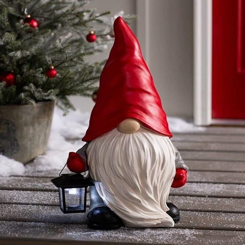 Verlichte Kerst Sneeuwpop Beeld – Decoratief Winterfiguur met Lantaarn