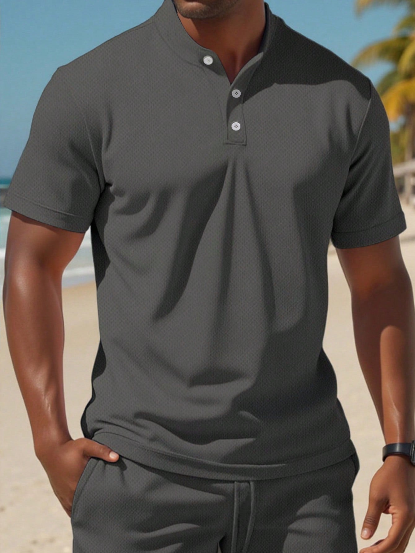Heren Zomerset met Henley Top en Sportshorts – Ademend en Stijlvol