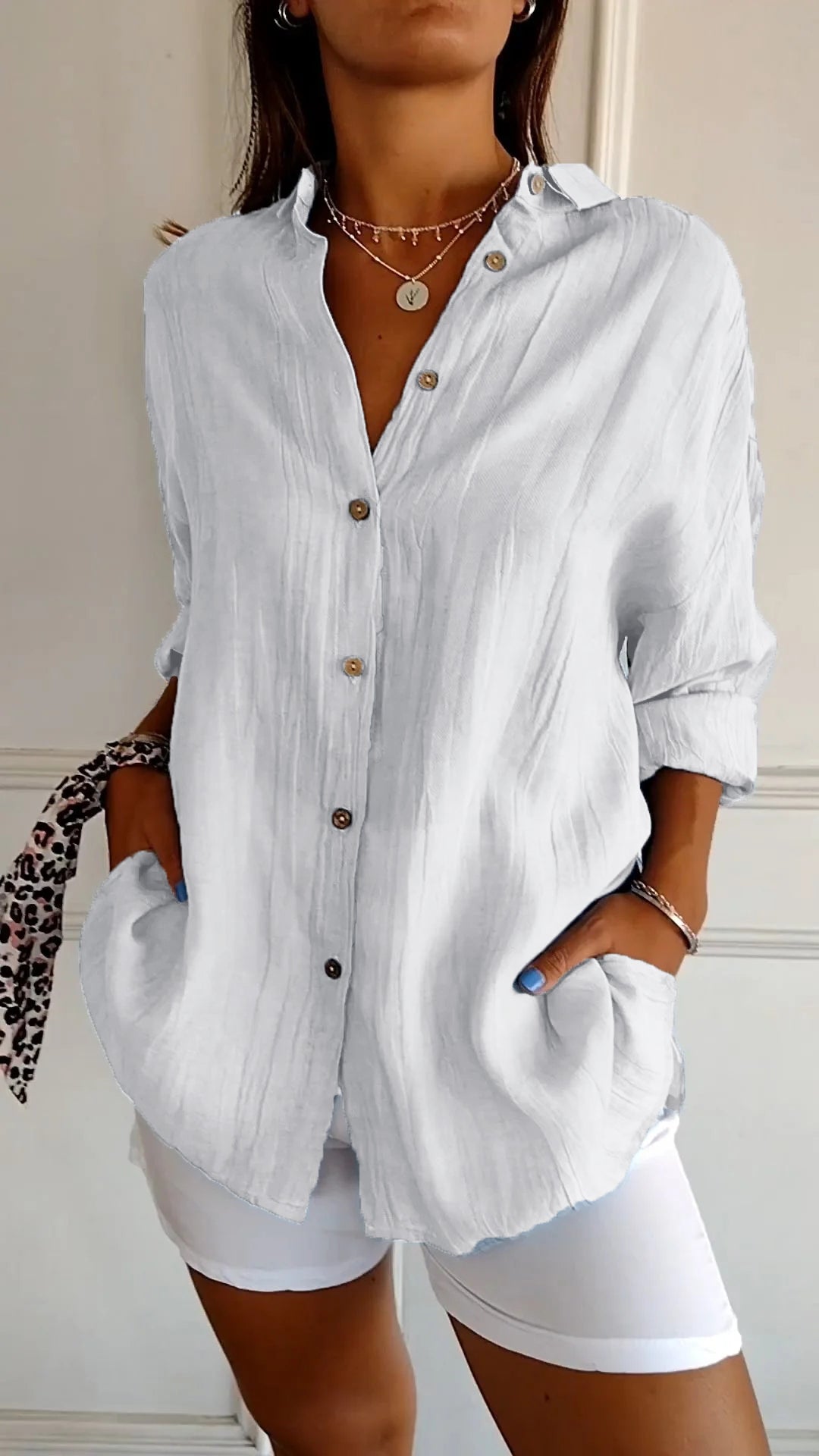 Elegant dames shirt met plooidetail en comfortabele pasvorm