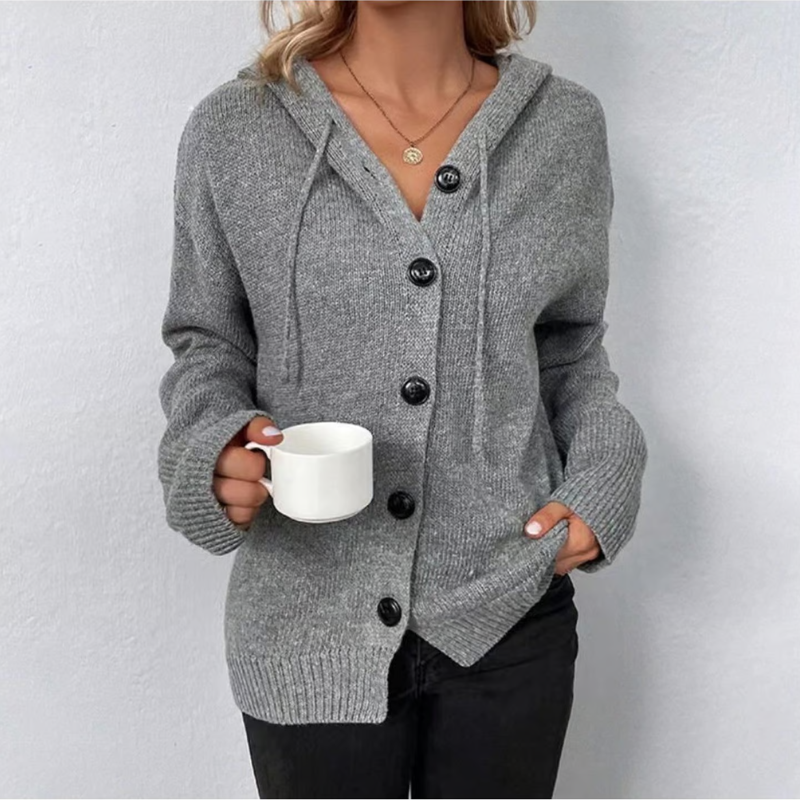 Dames Gebreide Warme Vest Met Knopen