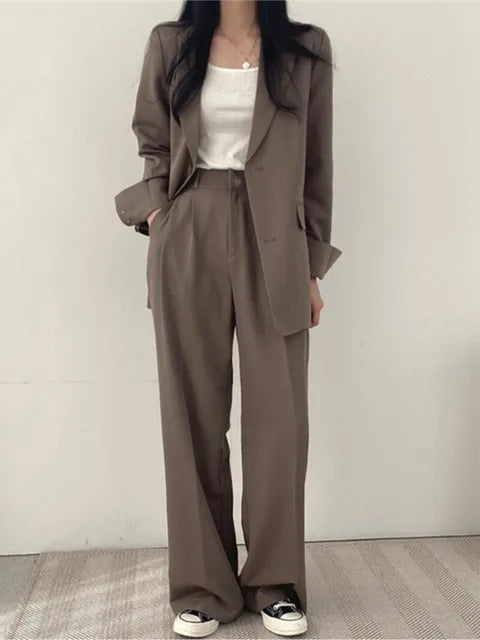 Dames Broekpak Tweedelig – Blazer & Broek, Getailleerd en Zakelijk