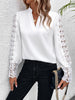 Elegante Witte Blouse met V-Ausschnitt en Lange Mouwen