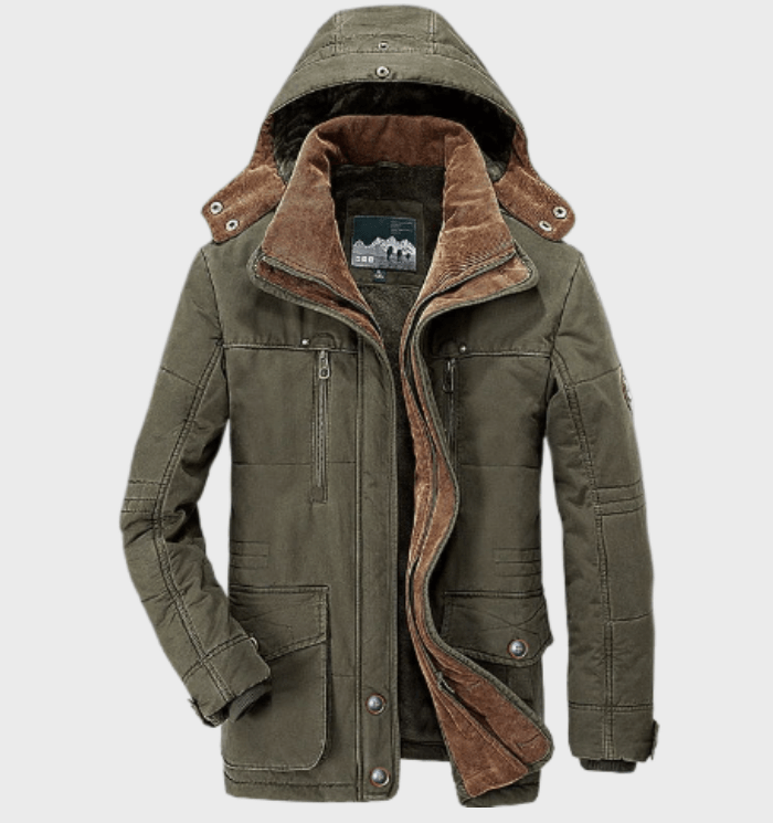 Heren Gewatteerde Winterparka met Capuchon – Warm & Winddicht
