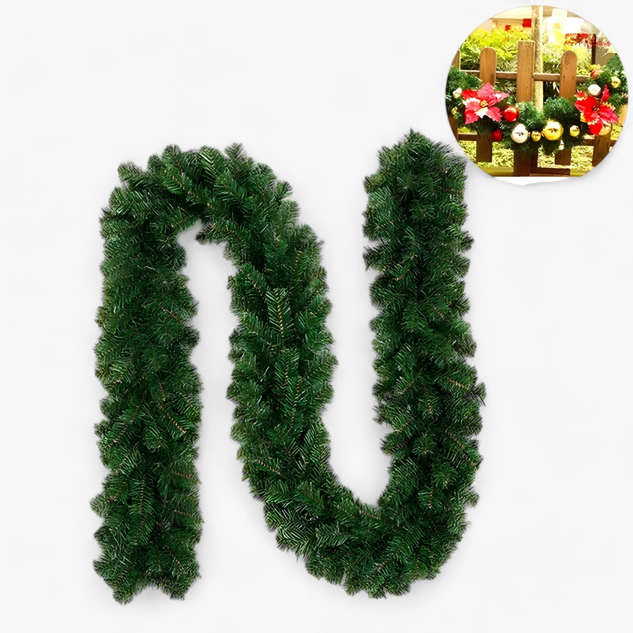 Kerst Guirlande Groen – Buigbare Decoratieve Kerstslinger (2m)