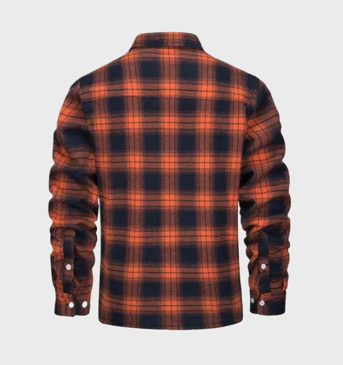 Heren Geruite Sherpa Jas – Warme Flanel Look Jacket met Voering