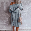 Lang Grof Gebreid Dames Vest met Capuchon – Oversized