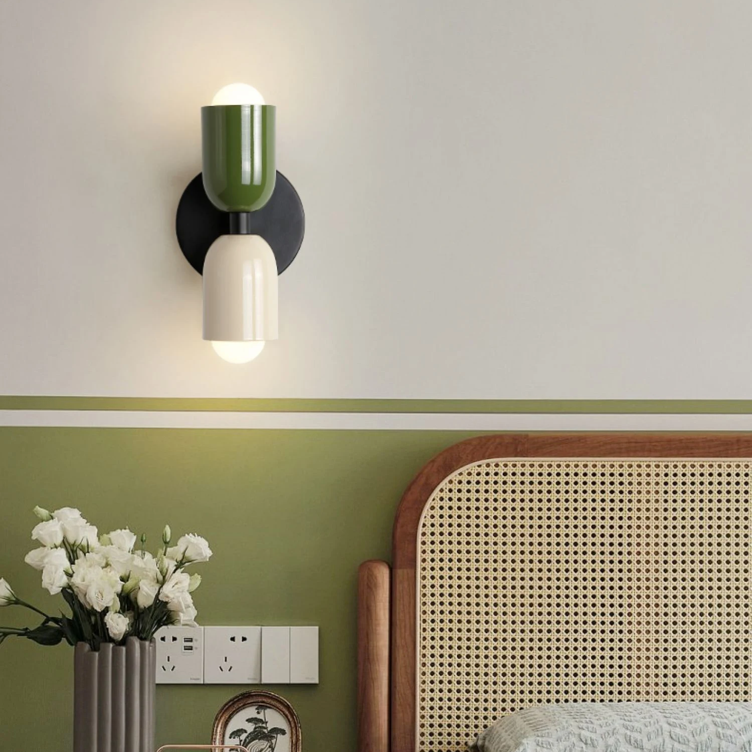 Nordic Energiezuinige LED Wandlamp met Twee Koppen van Roestvrij Staal