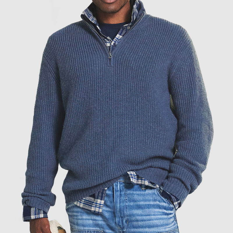 Heren Kasjmier Trui Business Casual met Rits