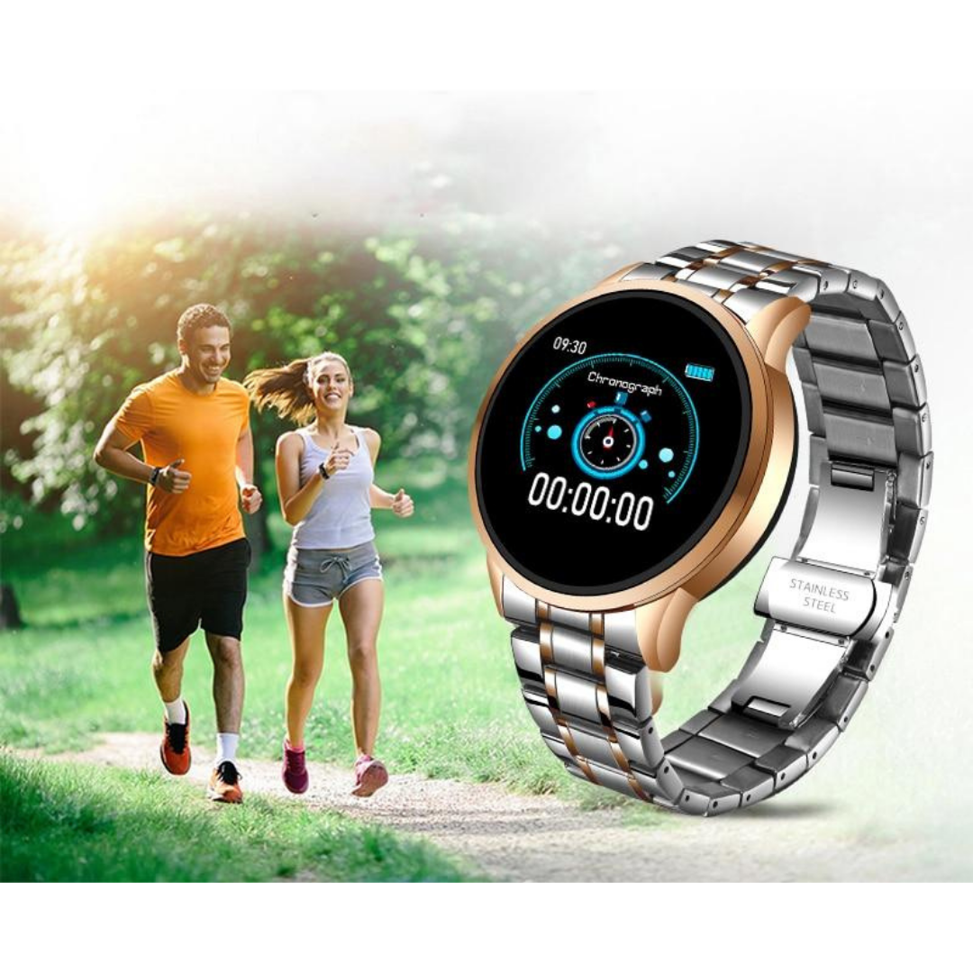 Klassieke Smartwatch met Hartslagmeter, Stappenteller, IP67, iOS/Android, Bluetooth