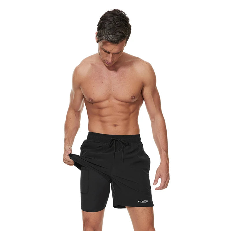 Heren Zwemshort Sportief met Ritszakken en Compressievoering