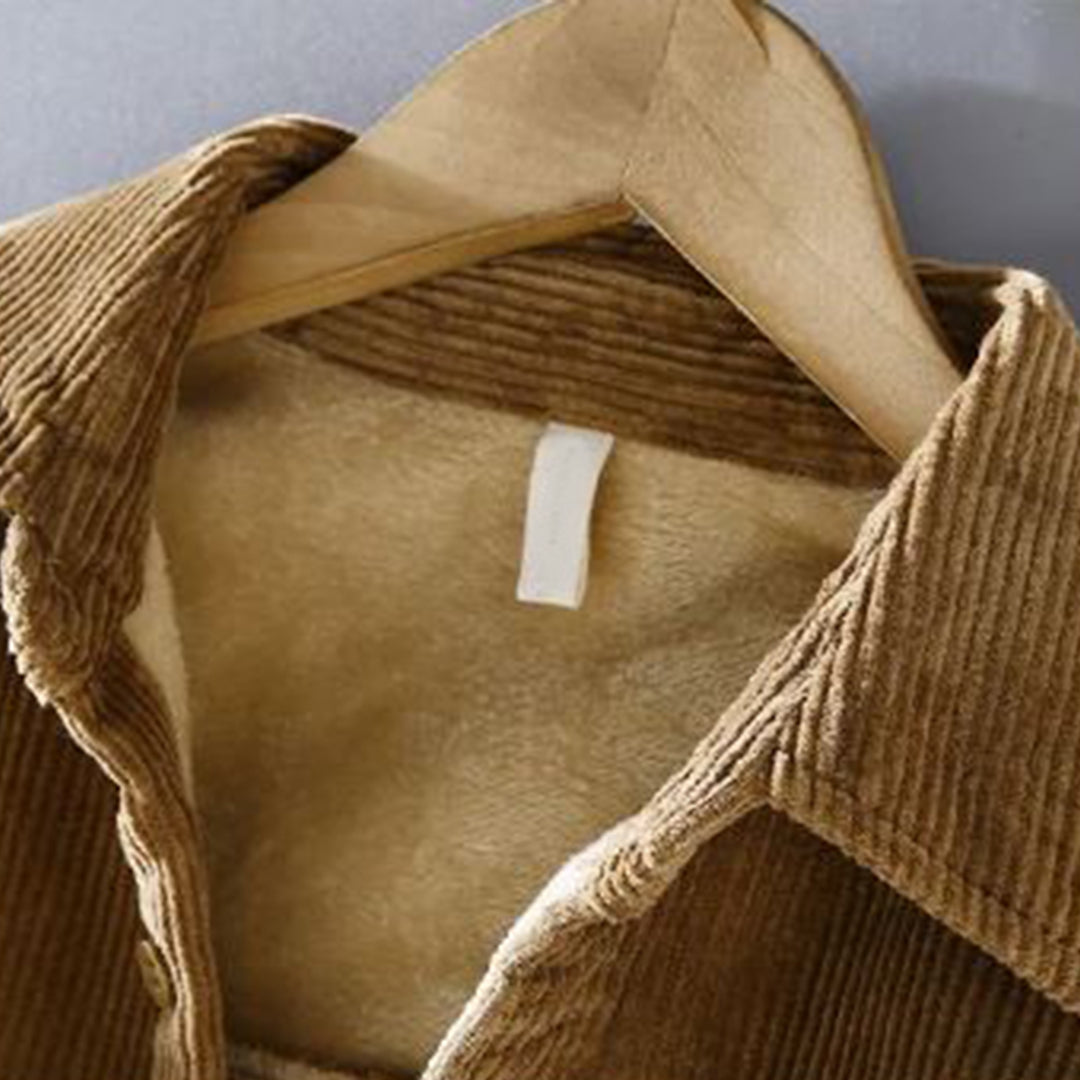 Heren Corduroy Overshirt met Zachte Voering – Casual Overhemdjas