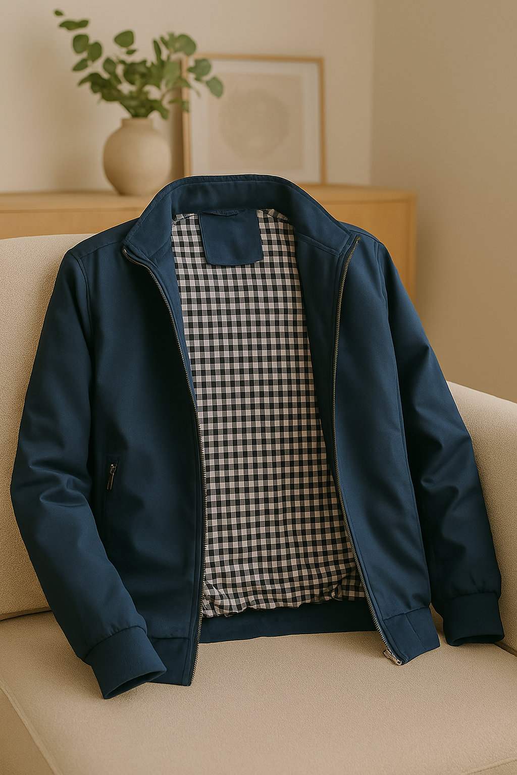 Heren Slim Fit Bomberjack met Rits – Lichtgewicht Voorjaar en Herfst Jas