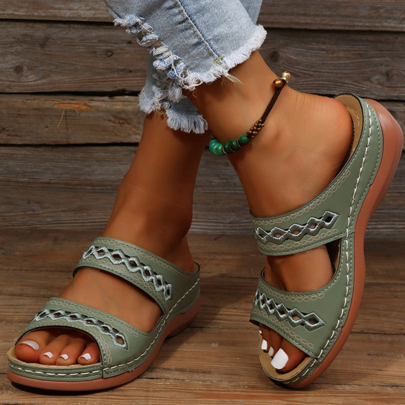 Dames orthopedische sandalen met ergonomisch voetbed en drievoudige ondersteuning