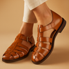 Leren Dames Sandalen met Verstelbare Riem en Comfortabele Pasvorm