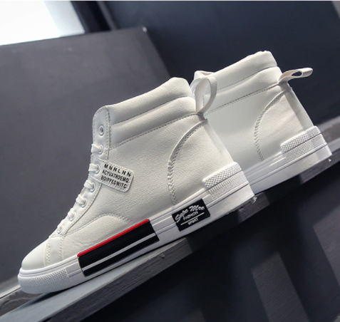 Moderne Hoge Herensneaker Herfst Winter Comfort met Veters - Zwart/Wit