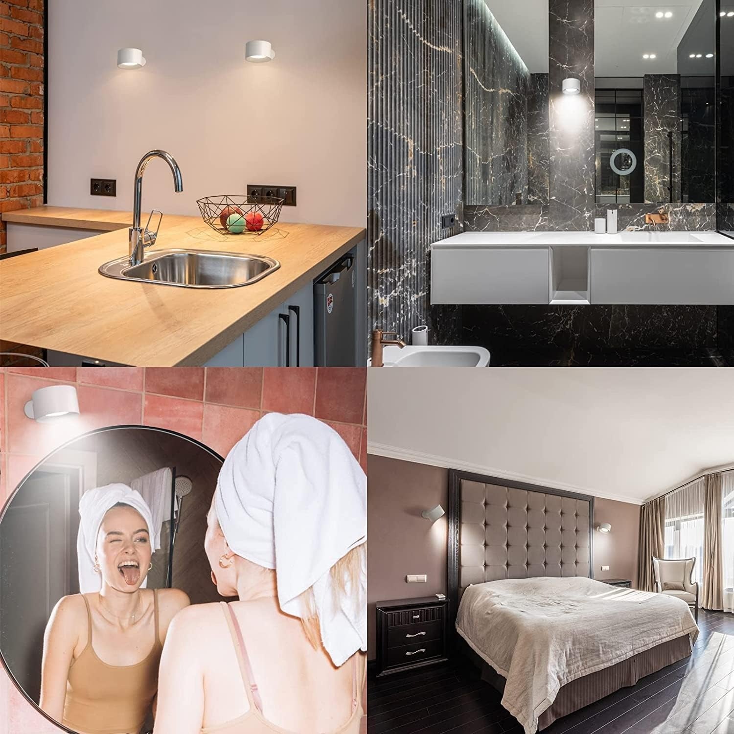 Draadloze LED Wandlamp met 360° Draaifunctie en Touchbediening